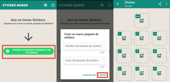 Crear el paquete de stickers con Sticker Maker en WhatsApp