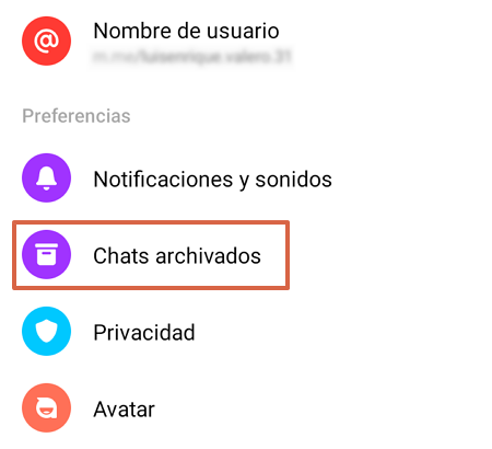 Recuperar chats archivados de Messenger desde el móvil - Paso 3
