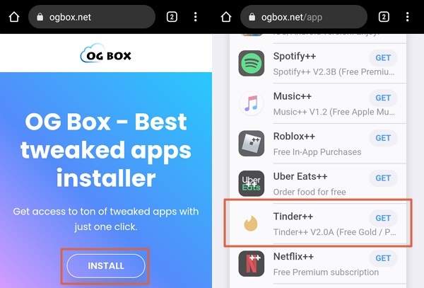 Activar y tener Tinder Gold gratis con la App OG Box