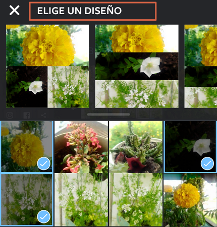 Como hacer un collage de fotos y videos en Instagram con la aplicacion Layout from Instagram. Paso 3