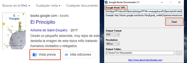 Descargar libros de Google Books gratis con Google Books Downloader. Nota Paso 3 y 5