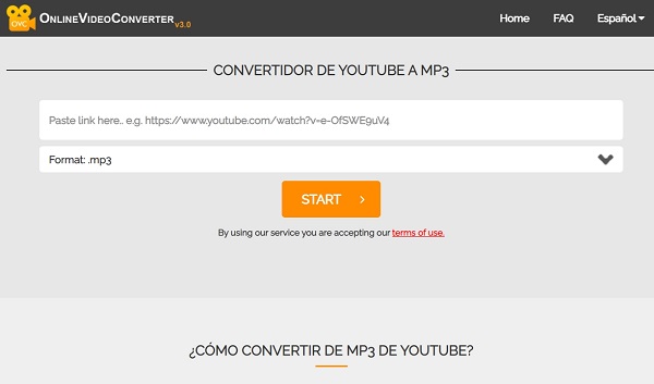 Herramienta para descargar canciones de YouTube gratis OnlineVideoConverter